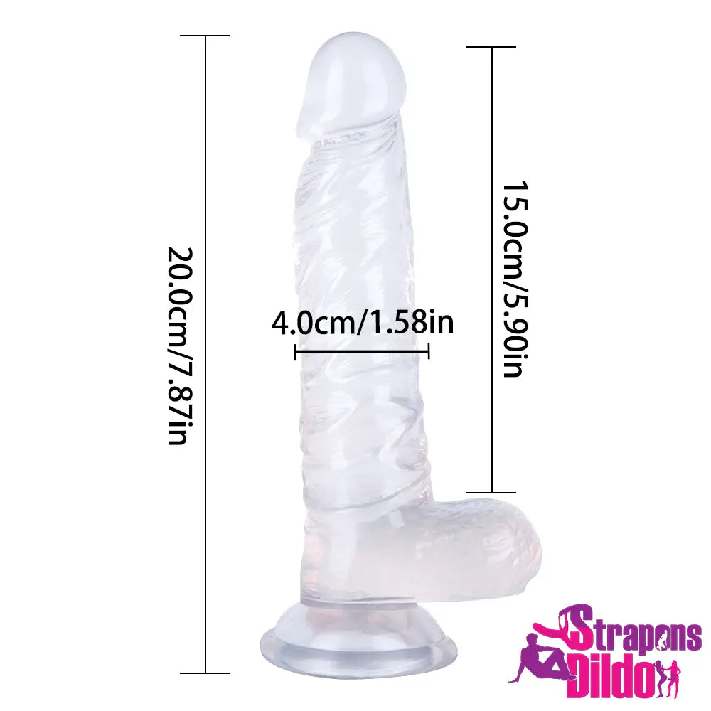 7.87in Real Hands-Free Strap On Dildo For Beginner Couple Gays Women - Strap ons Dildo