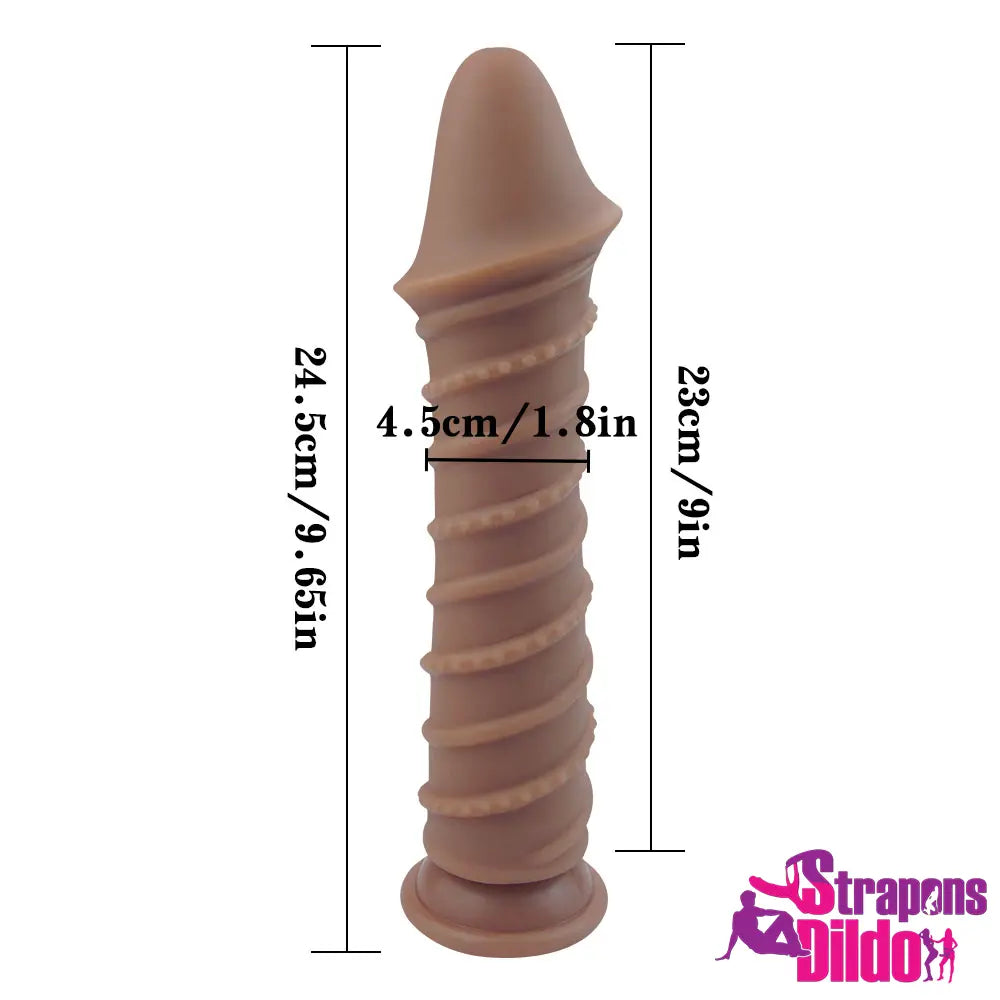 9.65in Solid Silicone Strap-on Dildo With O-Rings Wearable Sex Toy - Strap ons Dildo