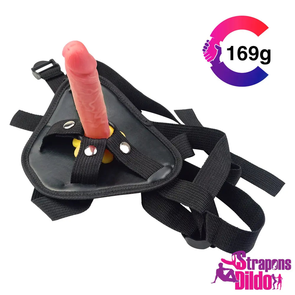 5.9in Dual Layer Silicone Small Strap on Dildo For Vagina Anus Orgasm - Strap ons Dildo