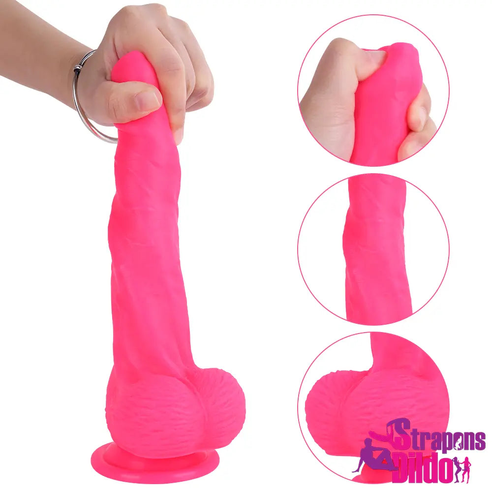 8.07in Realistic Premium Uncut Soft Silicone Female Strap On Dildo - Strap ons Dildo