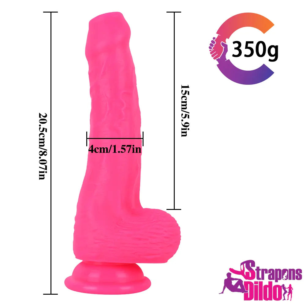 8.07in Realistic Premium Uncut Soft Silicone Female Strap On Dildo - Strap ons Dildo