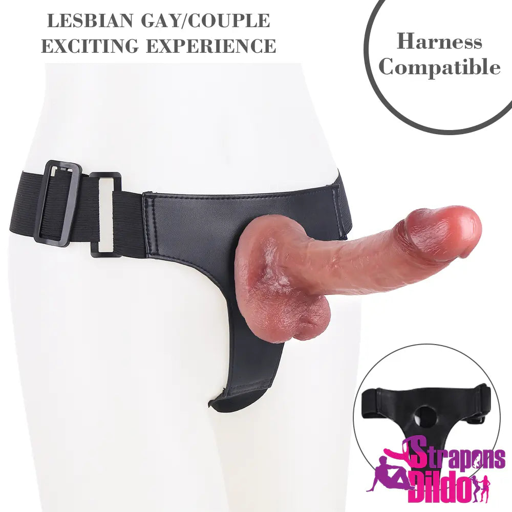 8.27in Real Big Soft Silicone Strap On Dildo With Strong Suction Cup - Strap ons Dildo