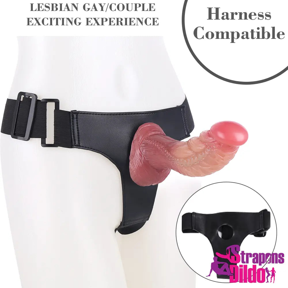 7.48in Lifelike Soft Silicone Strap On Dildo Fantasy Odd Sex Toy - Strap ons Dildo