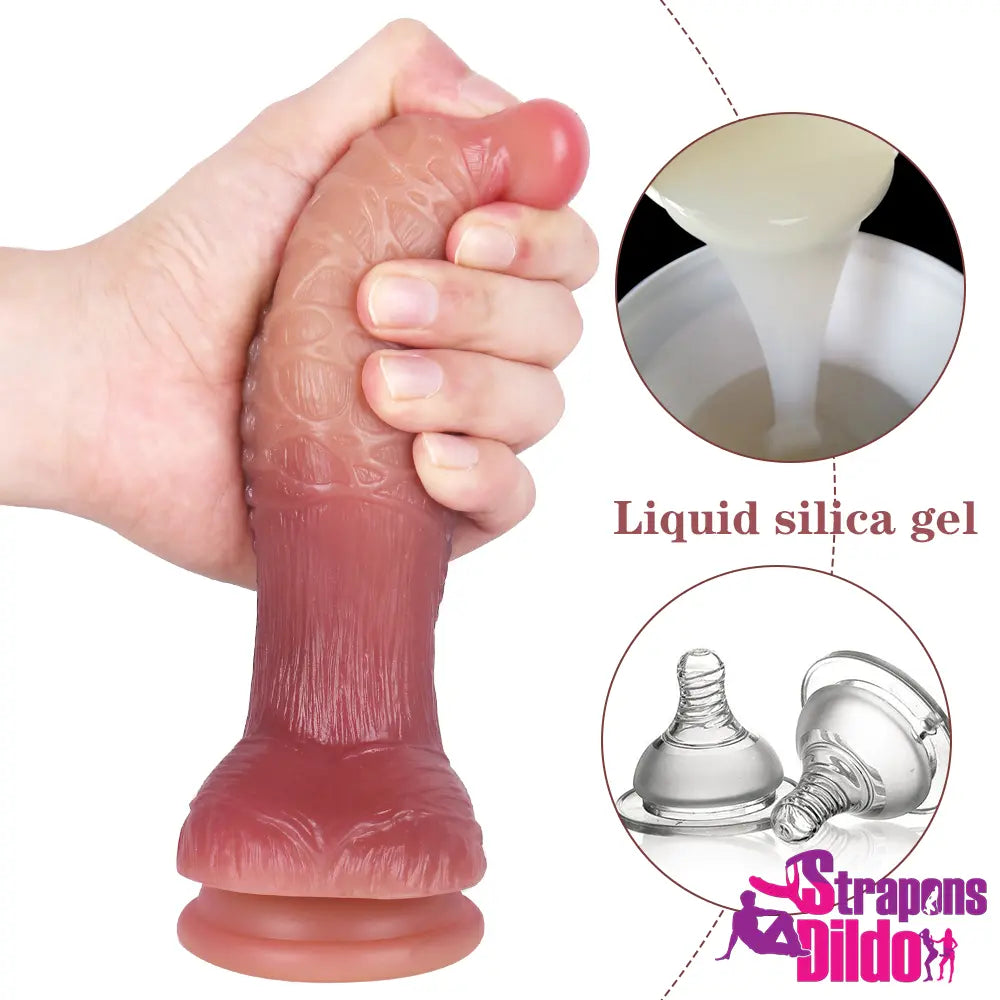 7.48in Lifelike Soft Silicone Strap On Dildo Fantasy Odd Sex Toy - Strap ons Dildo