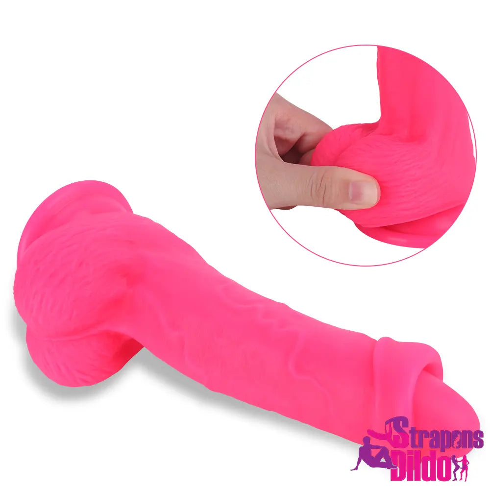 8.07in Realistic Premium Uncut Soft Silicone Female Strap On Dildo - Strap ons Dildo