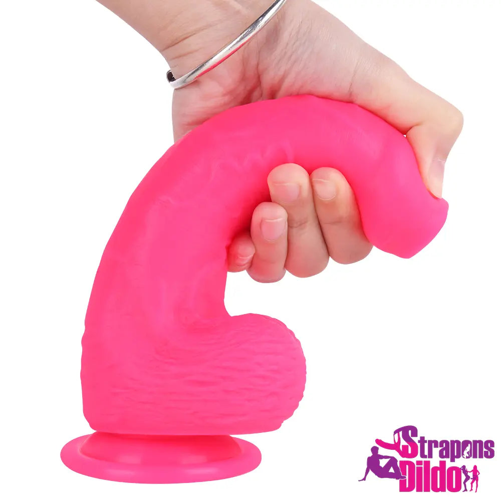 8.07in Realistic Premium Uncut Soft Silicone Female Strap On Dildo - Strap ons Dildo